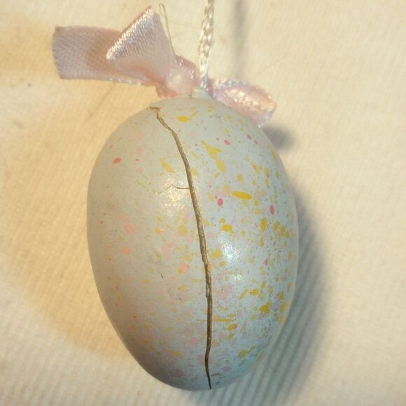 Happy Easter Bunny Wall Hanging Decoration Eggs Pink Bow - Picture 9 of 10